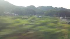 Northern Kyushu countryside whizzing by on the Shinkansen