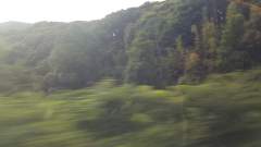 Northern Kyushu countryside viewed from the Shinkansen whilst travelling at speed