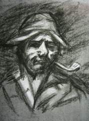 Gustave Courbet - practice sketch using charcoal