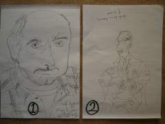 Self-portrait and an Upside-down practice sketch