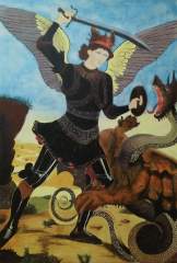 Archangel Michael and the Dragon Painting