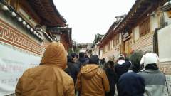 Crowd in Bukchon Hanok Village