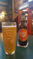 Tangle Foot and an old English telephone box at the Robin Hood in Bangkok