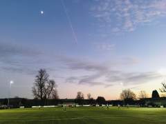Vapour trails of a jet heading South East.
