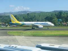 Cebu Pacific airplane at Catislan Airport