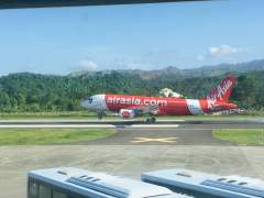 Air Asia jet landing at Catislan Airport