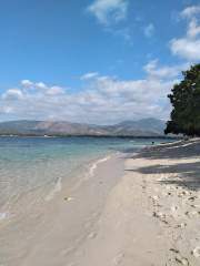 Footprints in the sand at Isla de potipot