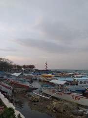 Bangka fishing boats at th Hundred Islands resort in the Philippines