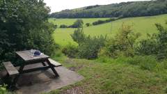 Picnic table at my favourite "secret" viewing spot along the old Strawberry Line trail