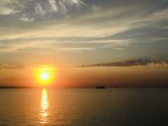 The Wightlink Ferry "Victoria of Wight" and the Sunset.
