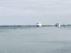 Isle of Wight ferries off Fishbourne.