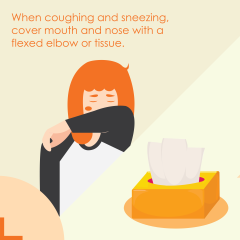 Use a flexed elbow or tissue