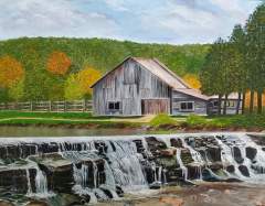Barn & Waterfall