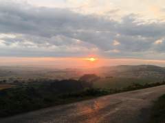Setting Sun over the Isle of Wight.