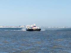 Hovercraft approaching Ryde Esplanade.