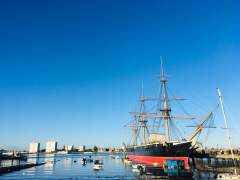 Gosport and HMS Warrior.