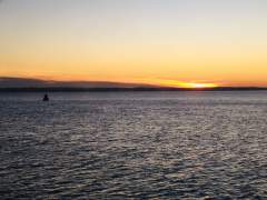 Solent Dusk coming into Portsmouth Harbour