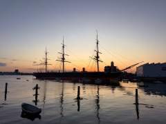 HMS Warrior at Sunset
